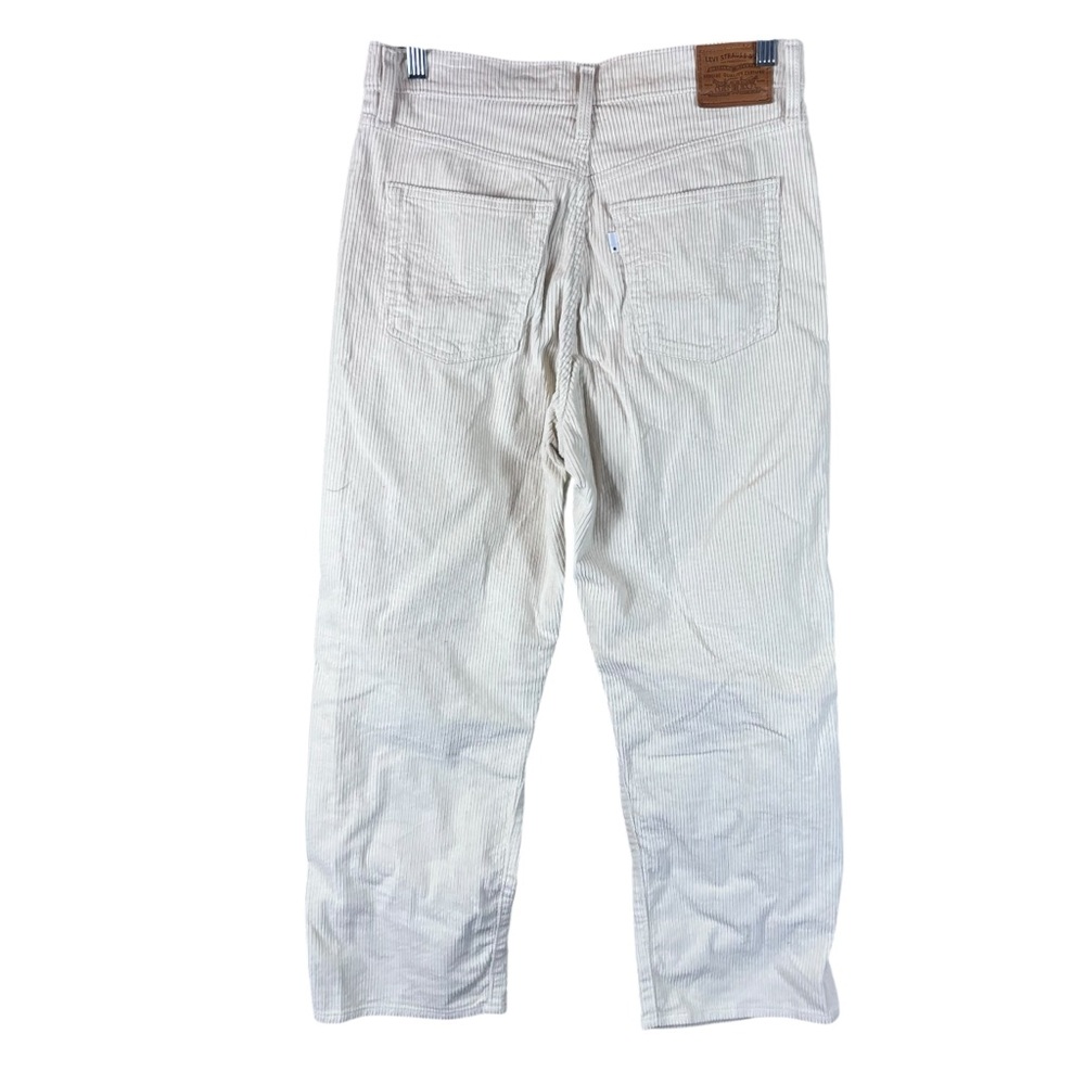 Levi's | Premium Ribcage Straight Ankle Corduroy Pants Cream Beige Boho Prep 31 - Picture 4 of 11